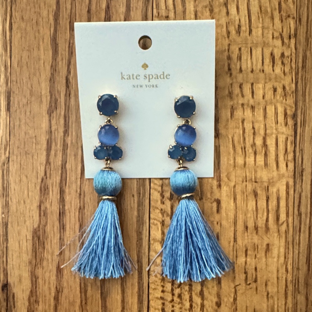 Kate Spade Sky Blue Tassel Earrings